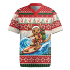 Aussie Wallaby Santa Surf Christmas Rugby Jersey Festive Knitted Pattern Inspired