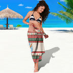 Aussie Wallaby Santa Surf Christmas Sarong Festive Knitted Pattern Inspired