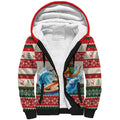 Aussie Wallaby Santa Surf Christmas Sherpa Hoodie Festive Knitted Pattern Inspired
