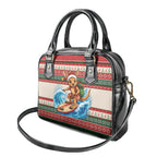 Aussie Wallaby Santa Surf Christmas Shoulder Handbag Festive Knitted Pattern Inspired