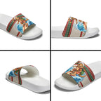 Aussie Wallaby Santa Surf Christmas Slide Sandals Festive Knitted Pattern Inspired