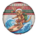 Aussie Wallaby Santa Surf Christmas Spare Tire Cover Festive Knitted Pattern Inspired