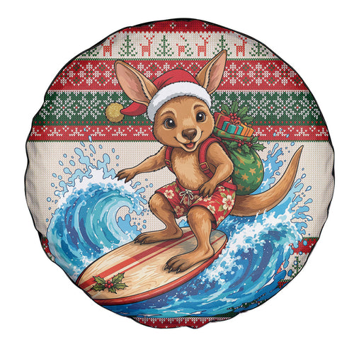 Aussie Wallaby Santa Surf Christmas Spare Tire Cover Festive Knitted Pattern Inspired