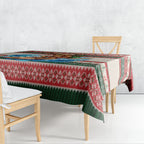 Aussie Wallaby Santa Surf Christmas Tablecloth Festive Knitted Pattern Inspired