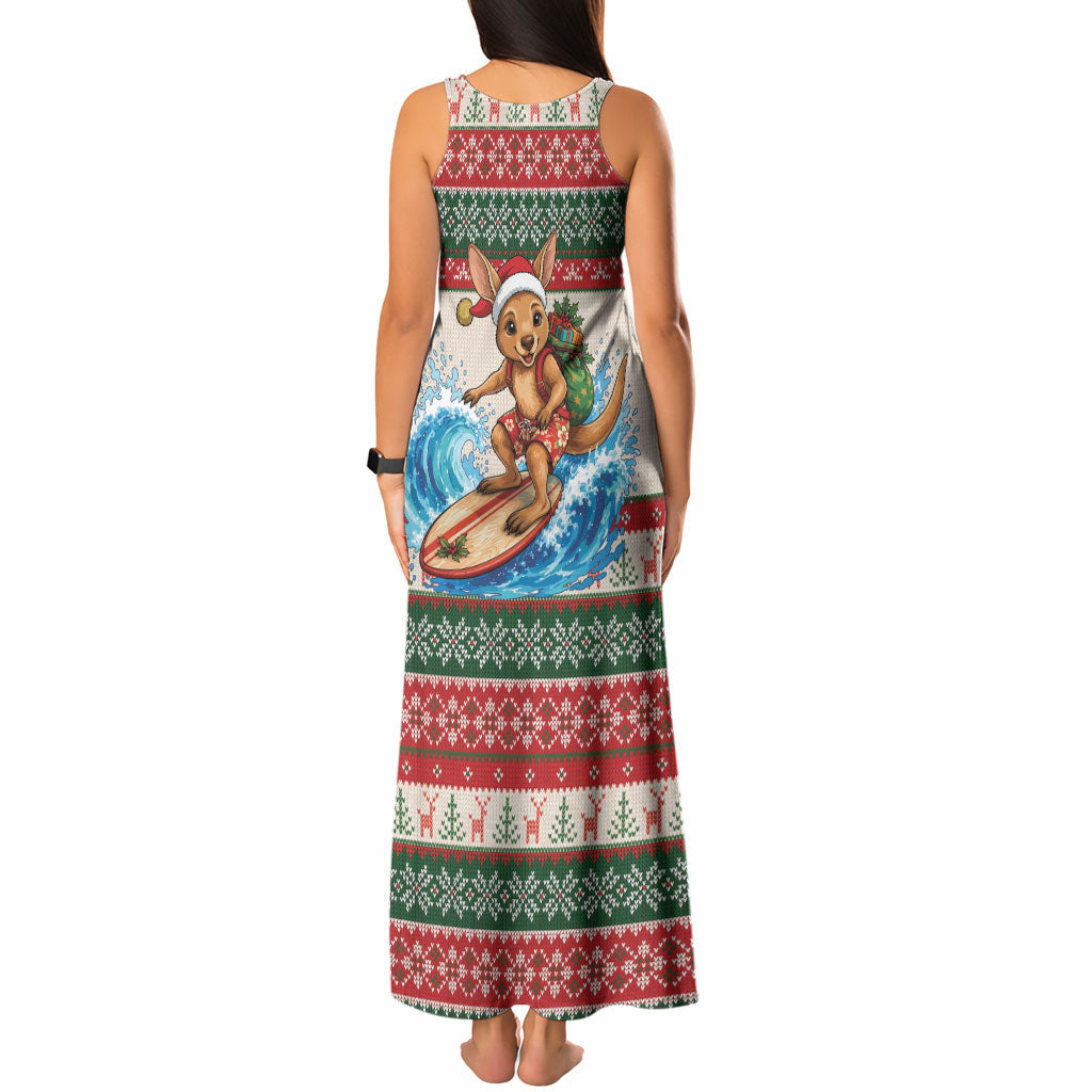 Aussie Wallaby Santa Surf Christmas Tank Maxi Dress Festive Knitted Pattern Inspired