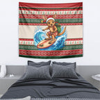 Aussie Wallaby Santa Surf Christmas Tapestry Festive Knitted Pattern Inspired