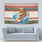 Aussie Wallaby Santa Surf Christmas Tapestry Festive Knitted Pattern Inspired