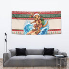 Aussie Wallaby Santa Surf Christmas Tapestry Festive Knitted Pattern Inspired