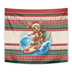 Aussie Wallaby Santa Surf Christmas Tapestry Festive Knitted Pattern Inspired