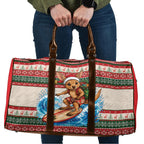 Aussie Wallaby Santa Surf Christmas Travel Bag Festive Knitted Pattern Inspired