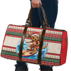 Aussie Wallaby Santa Surf Christmas Travel Bag Festive Knitted Pattern Inspired