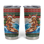Aussie Wallaby Santa Surf Christmas Tumbler Cup Festive Knitted Pattern Inspired