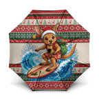 Aussie Wallaby Santa Surf Christmas Umbrella Festive Knitted Pattern Inspired