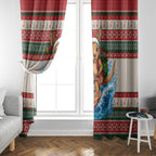 Aussie Wallaby Santa Surf Christmas Window Curtain Festive Knitted Pattern Inspired