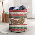 Aussie Wombat Christmas Laundry Basket Festive Knitted Pattern Inspired