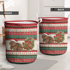 Aussie Wombat Christmas Laundry Basket Festive Knitted Pattern Inspired