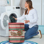 Aussie Wombat Christmas Laundry Basket Festive Knitted Pattern Inspired