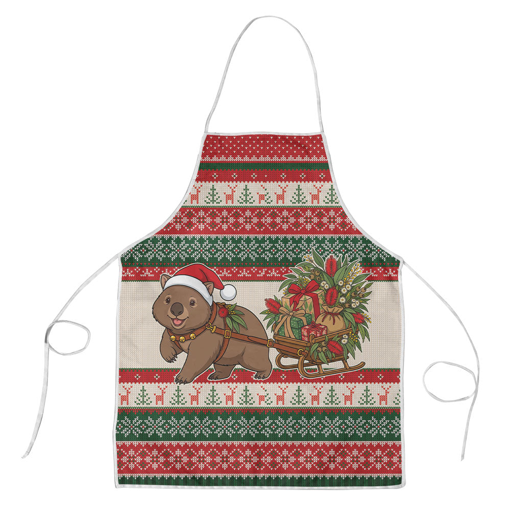 Aussie Wombat Christmas Apron Festive Knitted Pattern Inspired