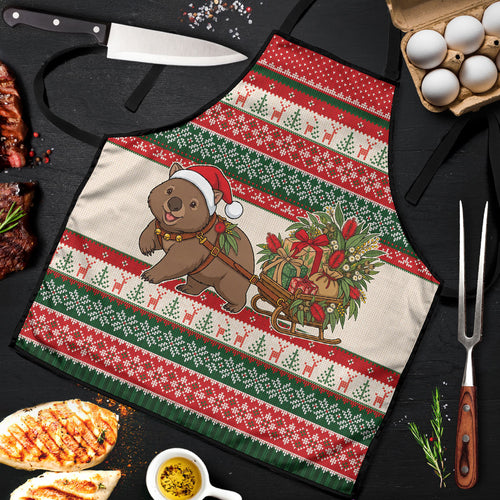 Aussie Wombat Christmas Apron Festive Knitted Pattern Inspired