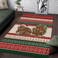 Aussie Wombat Christmas Area Rug Festive Knitted Pattern Inspired