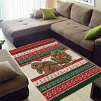 Aussie Wombat Christmas Area Rug Festive Knitted Pattern Inspired