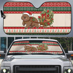 Aussie Wombat Christmas Auto Sun Shade Festive Knitted Pattern Inspired
