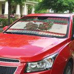 Aussie Wombat Christmas Auto Sun Shade Festive Knitted Pattern Inspired