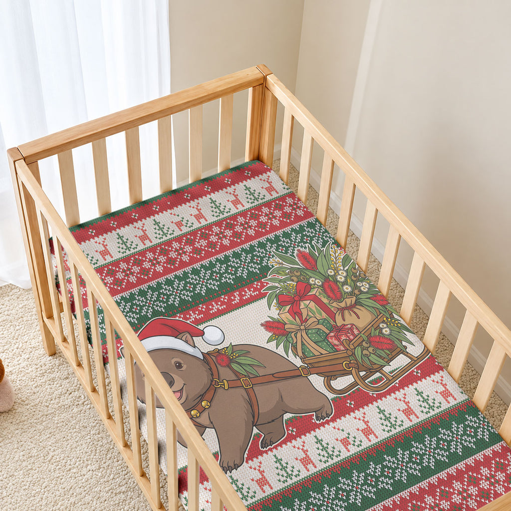 Aussie Wombat Christmas Baby Bed Cover Festive Knitted Pattern Inspired