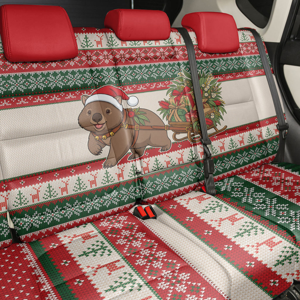 Aussie Wombat Christmas Back Car Seat Cover Festive Knitted Pattern Inspired