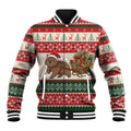 Aussie Wombat Christmas Baseball Jacket Festive Knitted Pattern Inspired