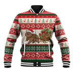 Aussie Wombat Christmas Baseball Jacket Festive Knitted Pattern Inspired