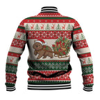 Aussie Wombat Christmas Baseball Jacket Festive Knitted Pattern Inspired