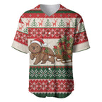 Aussie Wombat Christmas Baseball Jersey Festive Knitted Pattern Inspired