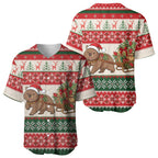 Aussie Wombat Christmas Baseball Jersey Festive Knitted Pattern Inspired