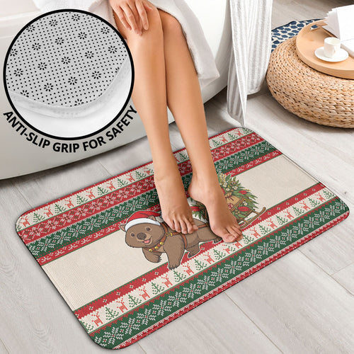 Aussie Wombat Christmas Bathroom Set Festive Knitted Pattern Inspired
