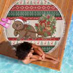 Aussie Wombat Christmas Beach Blanket Festive Knitted Pattern Inspired