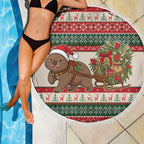 Aussie Wombat Christmas Beach Blanket Festive Knitted Pattern Inspired
