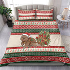 Aussie Wombat Christmas Bedding Set Festive Knitted Pattern Inspired