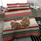 Aussie Wombat Christmas Bedding Set Festive Knitted Pattern Inspired
