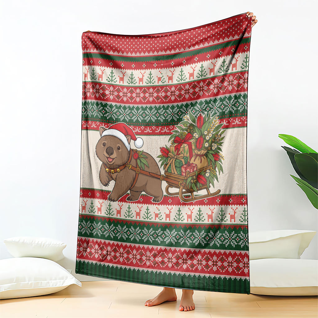 Aussie Wombat Christmas Blanket Festive Knitted Pattern Inspired
