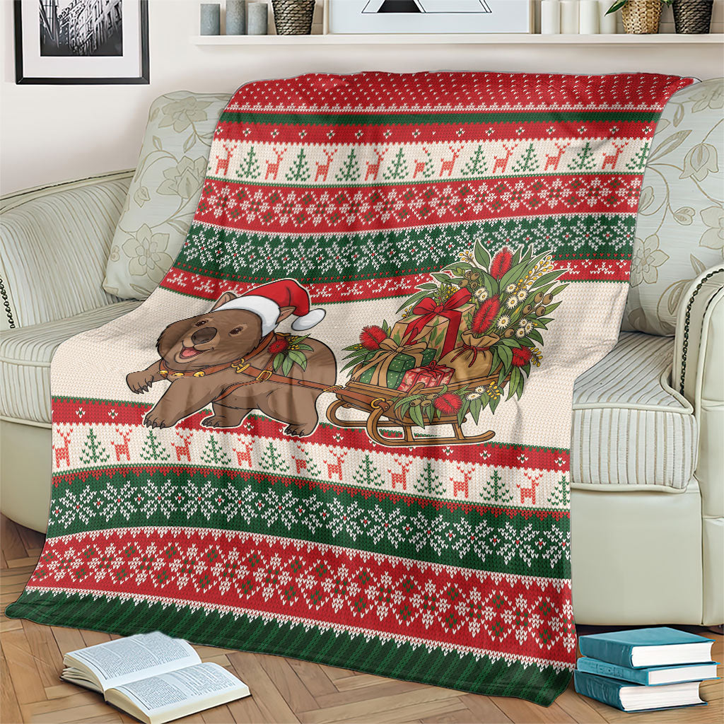 Aussie Wombat Christmas Blanket Festive Knitted Pattern Inspired