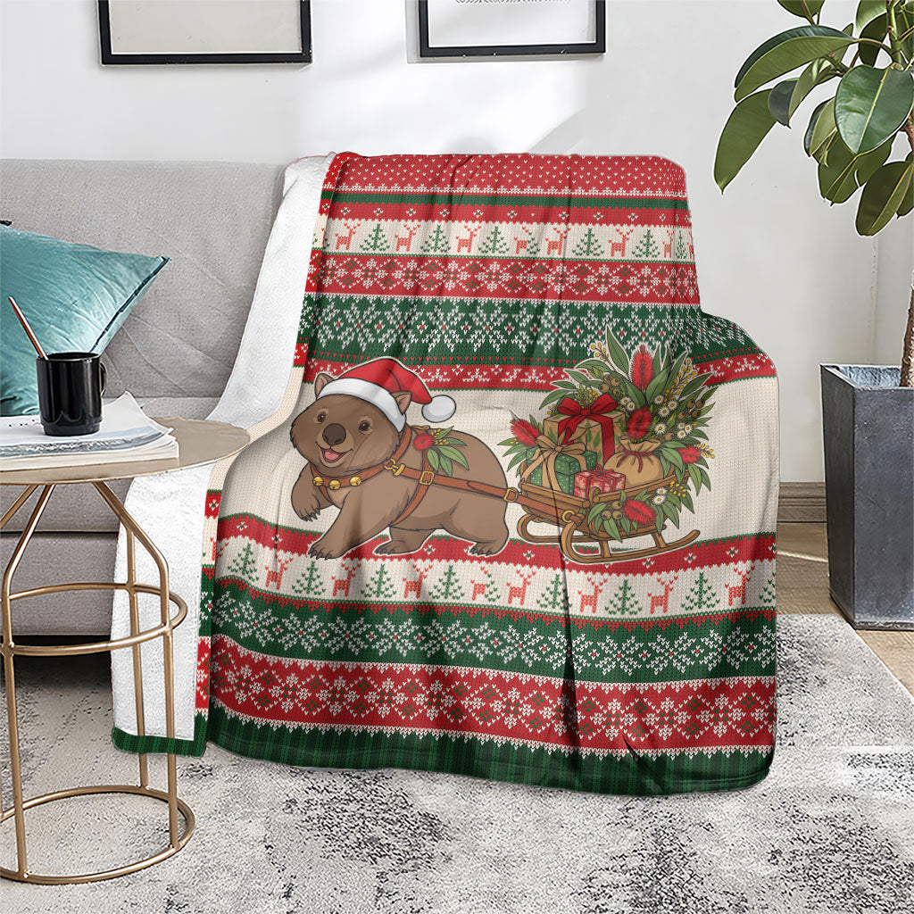 Aussie Wombat Christmas Blanket Festive Knitted Pattern Inspired