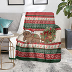 Aussie Wombat Christmas Blanket Festive Knitted Pattern Inspired