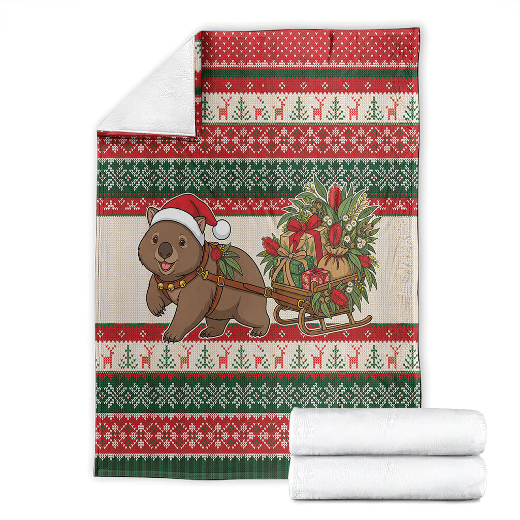 Aussie Wombat Christmas Blanket Festive Knitted Pattern Inspired