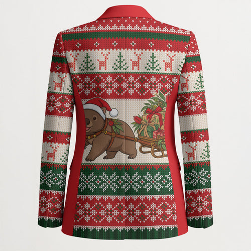 Aussie Wombat Christmas Blazer Festive Knitted Pattern Inspired