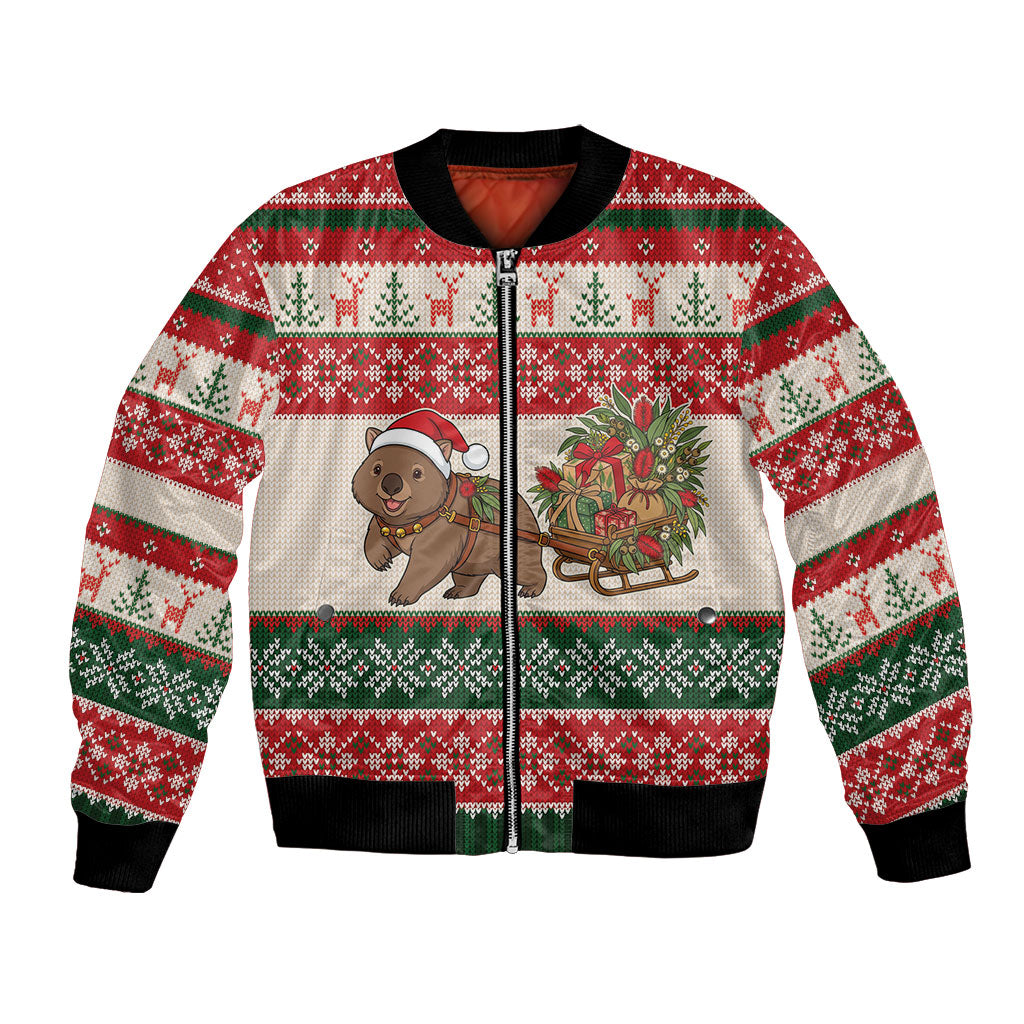 Aussie Wombat Christmas Bomber Jacket Festive Knitted Pattern Inspired