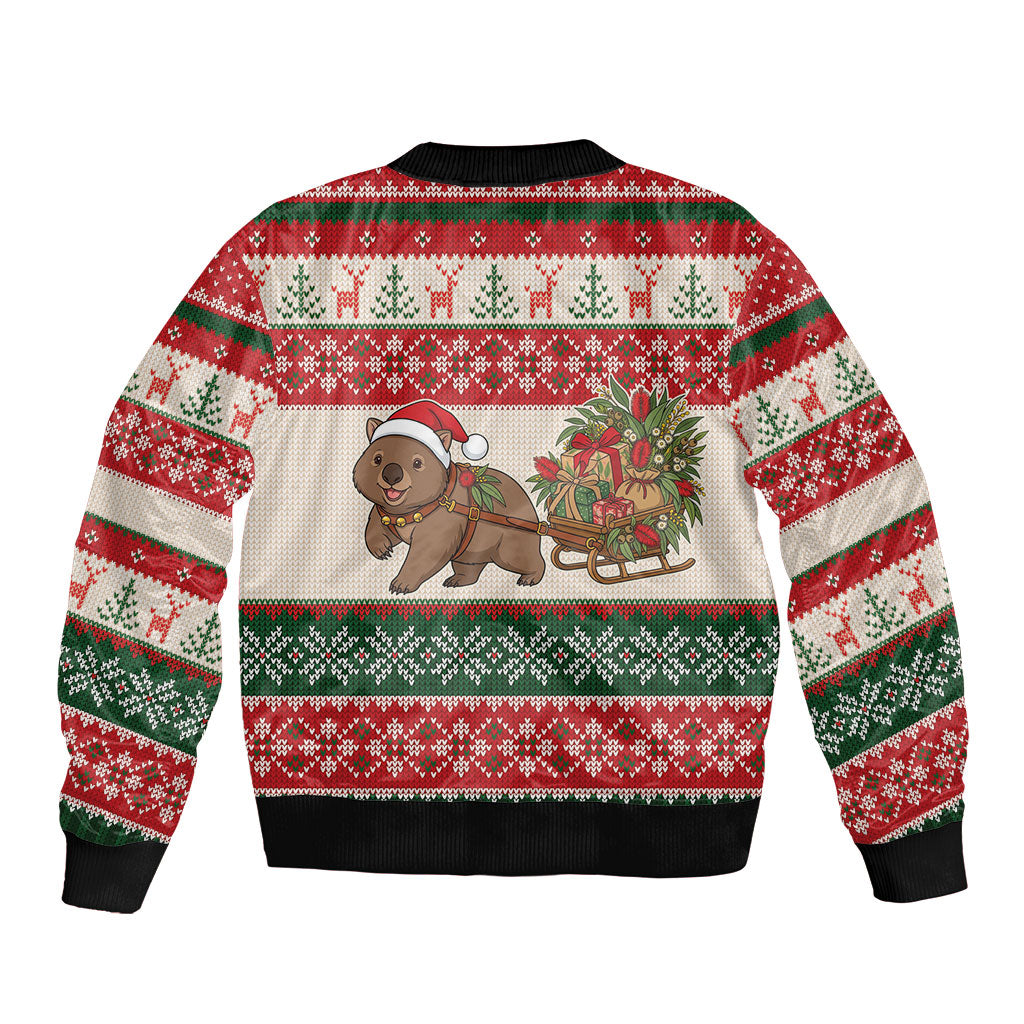 Aussie Wombat Christmas Bomber Jacket Festive Knitted Pattern Inspired