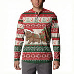 Aussie Wombat Christmas Button Sweatshirt Festive Knitted Pattern Inspired