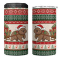Aussie Wombat Christmas 4 in 1 Can Cooler Tumbler Festive Knitted Pattern Inspired
