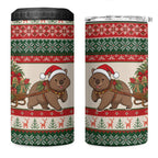 Aussie Wombat Christmas 4 in 1 Can Cooler Tumbler Festive Knitted Pattern Inspired